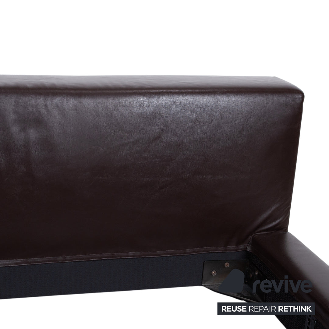 Minotti Moore Lit Cuir Marron Chambre