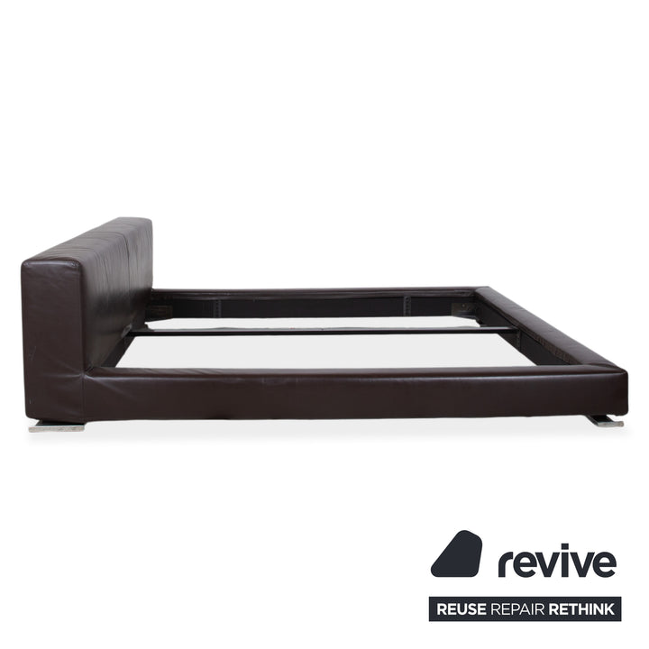 Minotti Moore Lit Cuir Marron Chambre