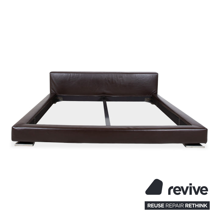 Minotti Moore Lit Cuir Marron Chambre