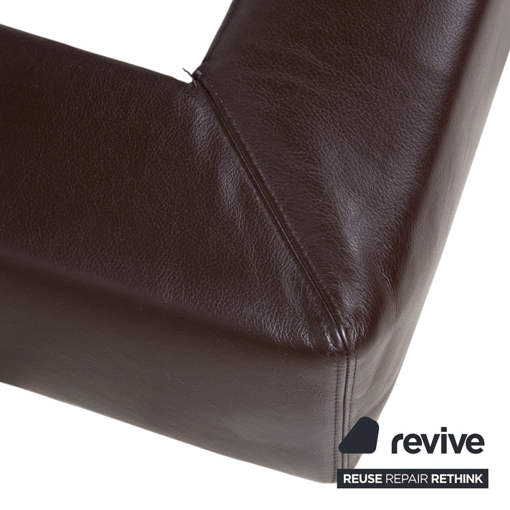 Minotti Moore Lit Cuir Marron Chambre