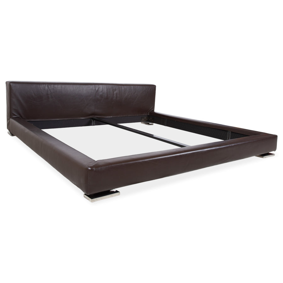 Minotti Moore Lit Cuir Marron Chambre
