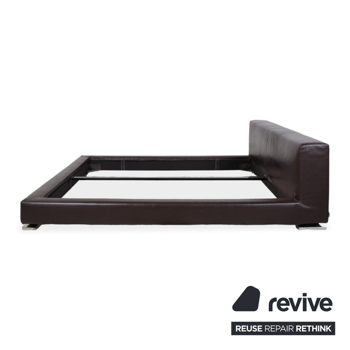 Minotti Moore Lit Cuir Marron Chambre