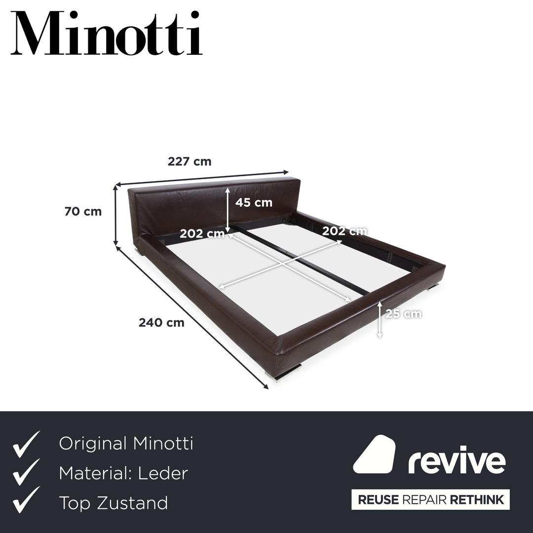 Minotti Moore Lit Cuir Marron Chambre