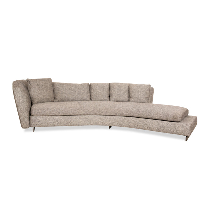 Minotti Seymour Fabric Four Seater Sofa Couch Grey White Black
