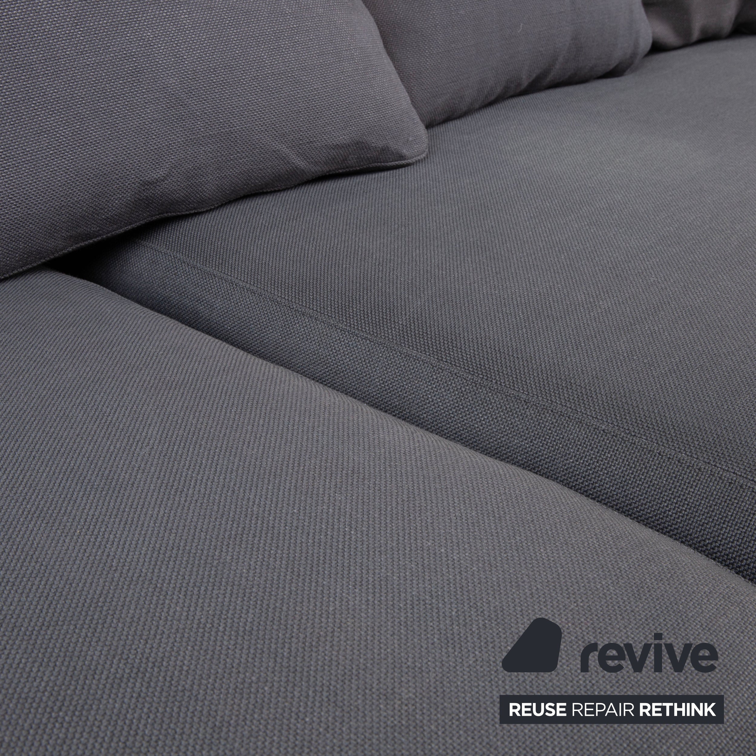 Minotti Fabric Corner Sofa Grey Sofa Couch