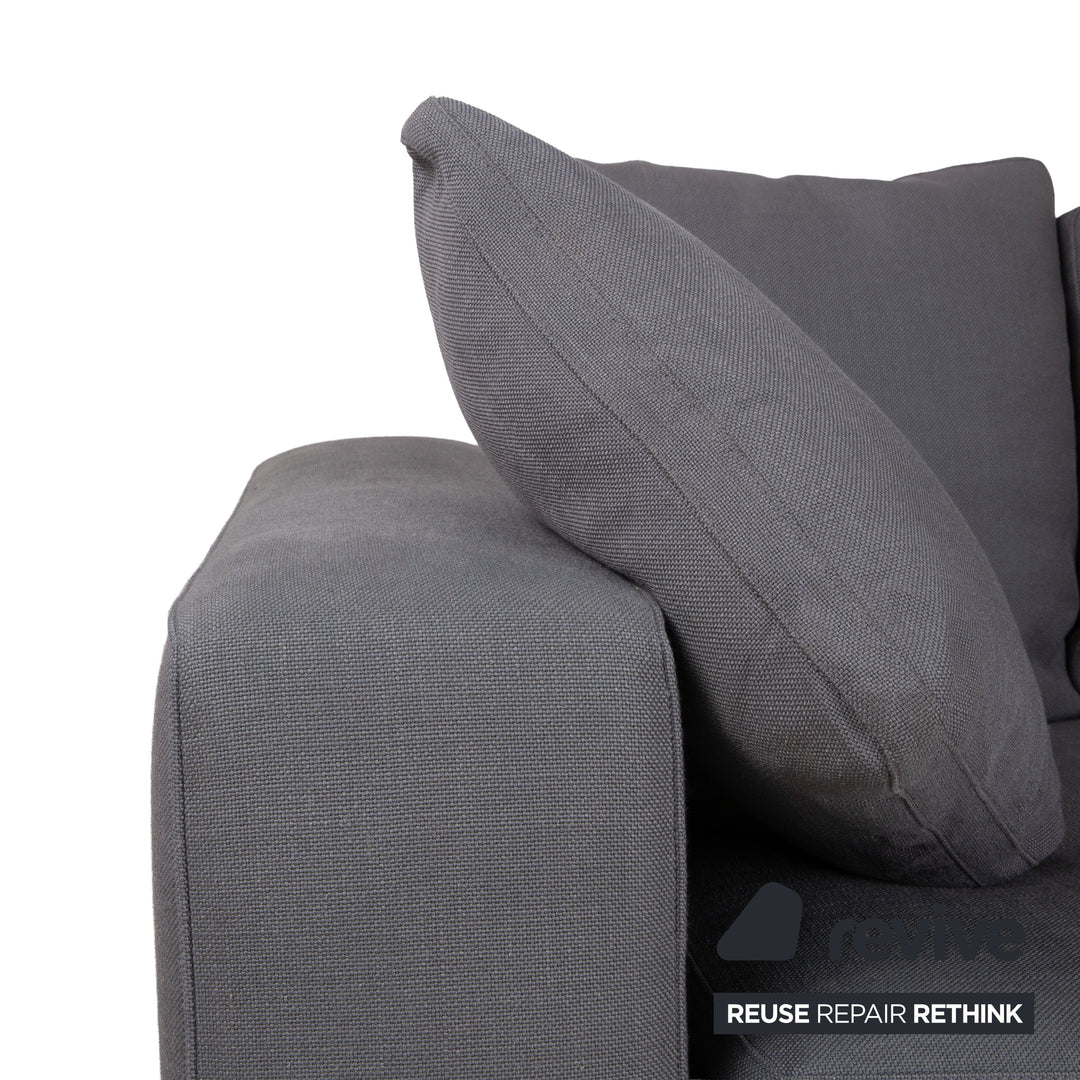 Minotti Fabric Corner Sofa Grey Sofa Couch