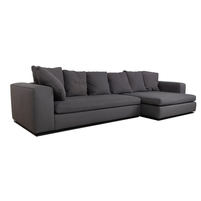 Minotti Fabric Corner Sofa Grey Sofa Couch