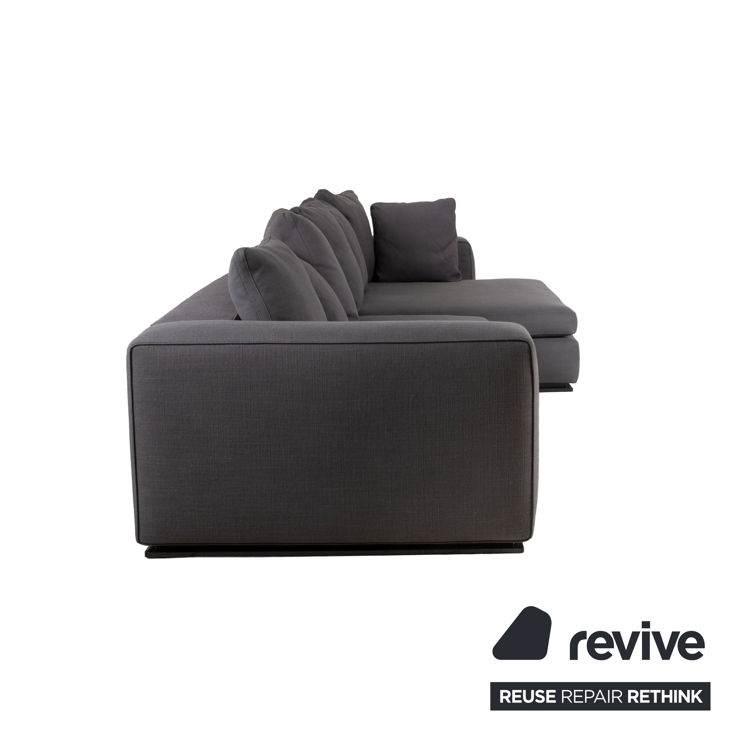 Minotti Fabric Corner Sofa Grey Sofa Couch