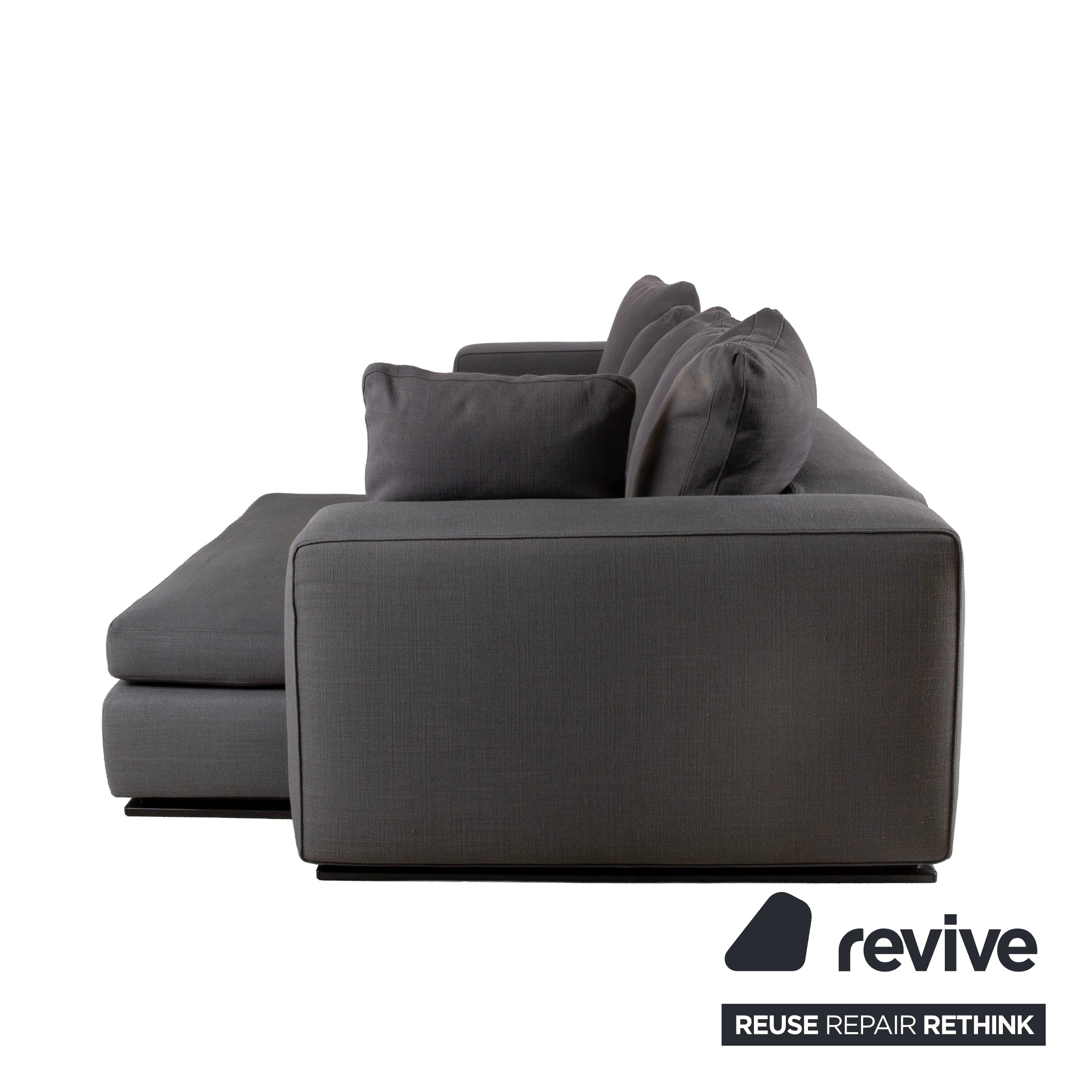 Minotti Fabric Corner Sofa Grey Sofa Couch