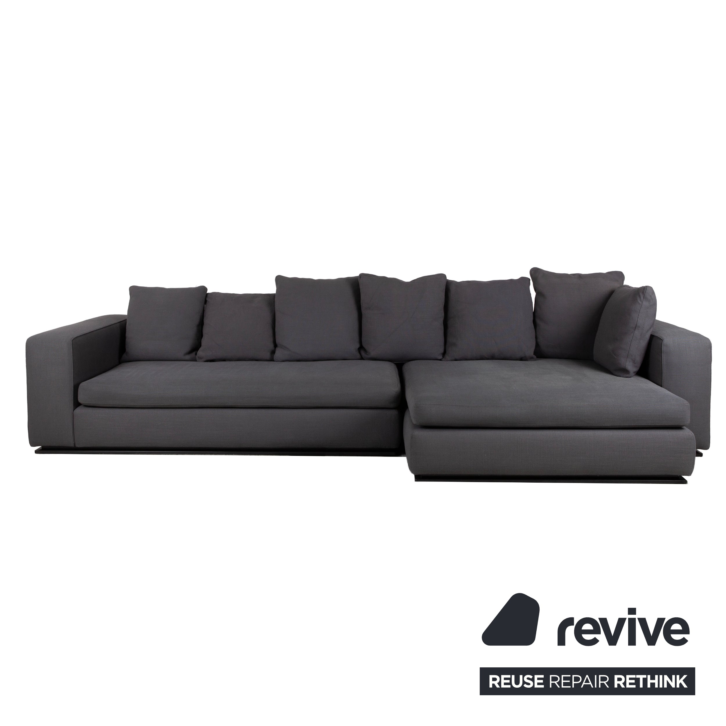 Minotti Fabric Corner Sofa Grey Sofa Couch