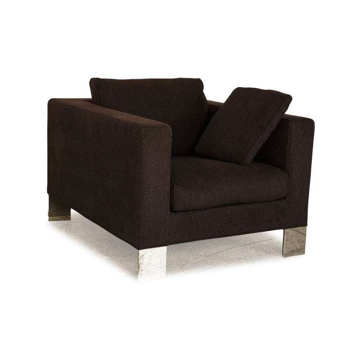 Fauteuil Minotti en tissu gris marron