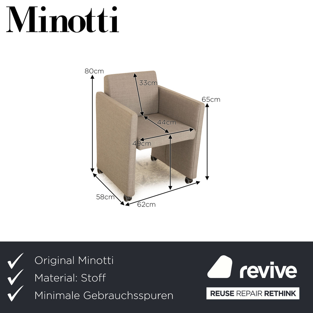 Minotti Stoff Sessel Hellgrau Clubsessel