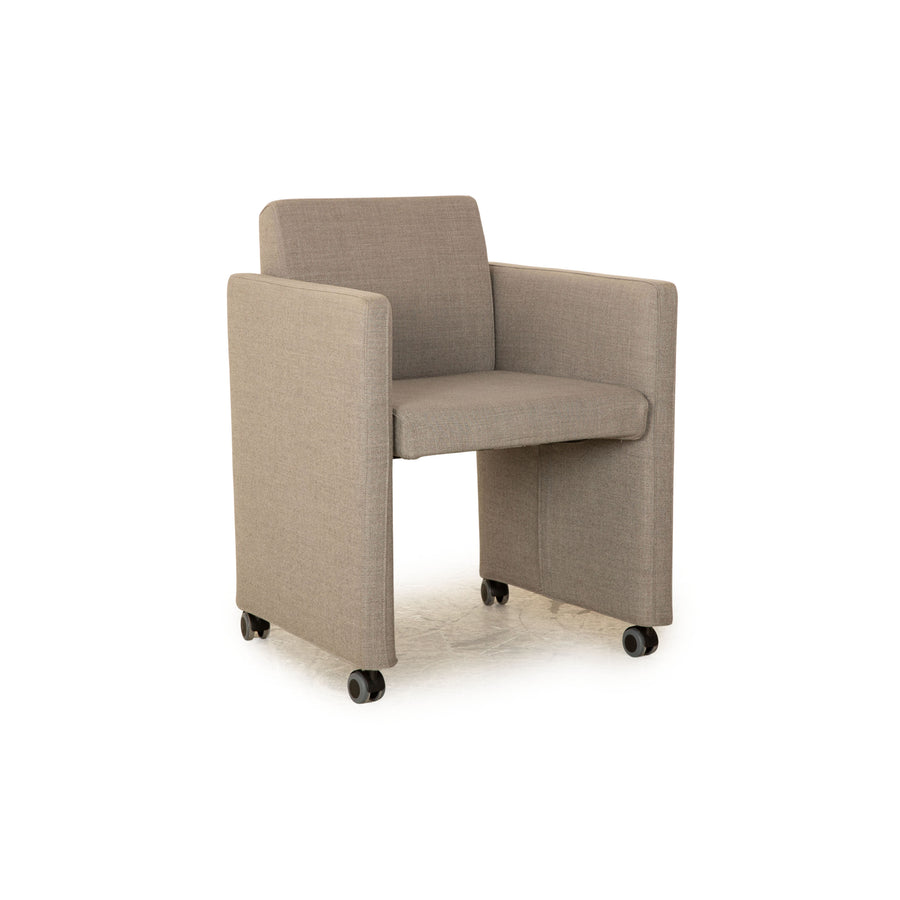 Minotti fabric armchair light grey club chair