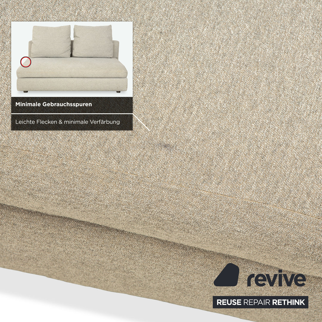 Minotti Stoff Zweisitzer Grau Hellgrau Sofa Couch inkl. Kissen