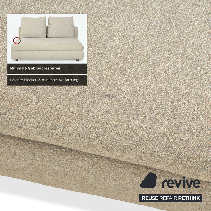 Minotti Stoff Zweisitzer Grau Hellgrau Sofa Couch inkl. Kissen