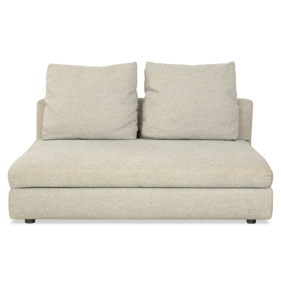 Minotti Stoff Zweisitzer Grau Hellgrau Sofa Couch inkl. Kissen