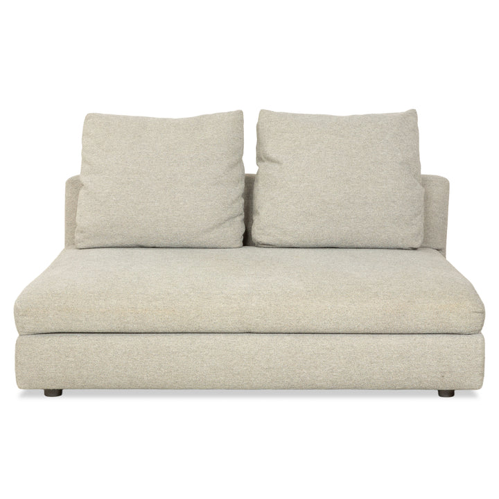 Minotti fabric two-seater grey light grey sofa couch including cushions