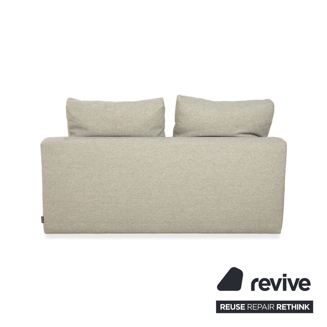 Minotti Stoff Zweisitzer Grau Hellgrau Sofa Couch inkl. Kissen