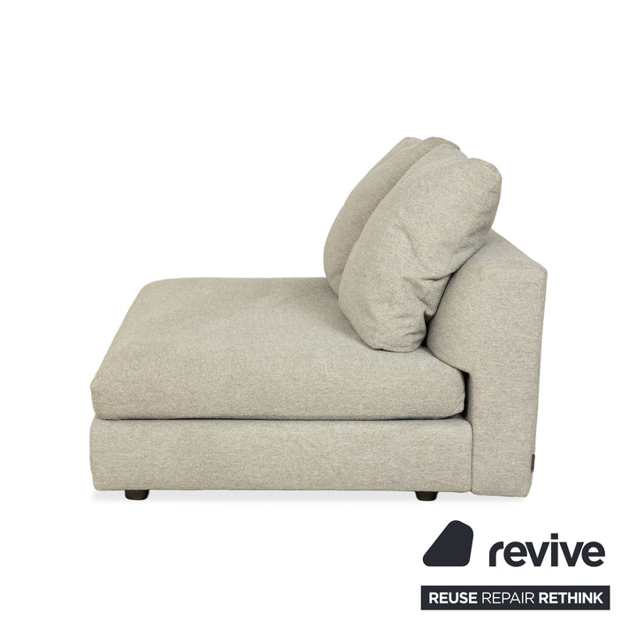 Minotti Stoff Zweisitzer Grau Hellgrau Sofa Couch inkl. Kissen