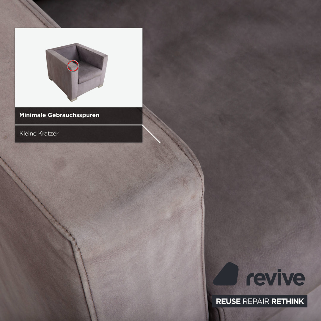 Minotti Suitcase 2x Sessel Wildleder Chrom Grau Flieder