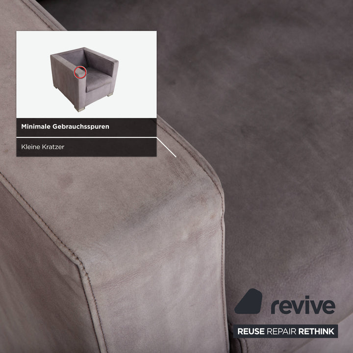 Minotti Suitcase 2x Fauteuil Daim Chrome Gris Lilas