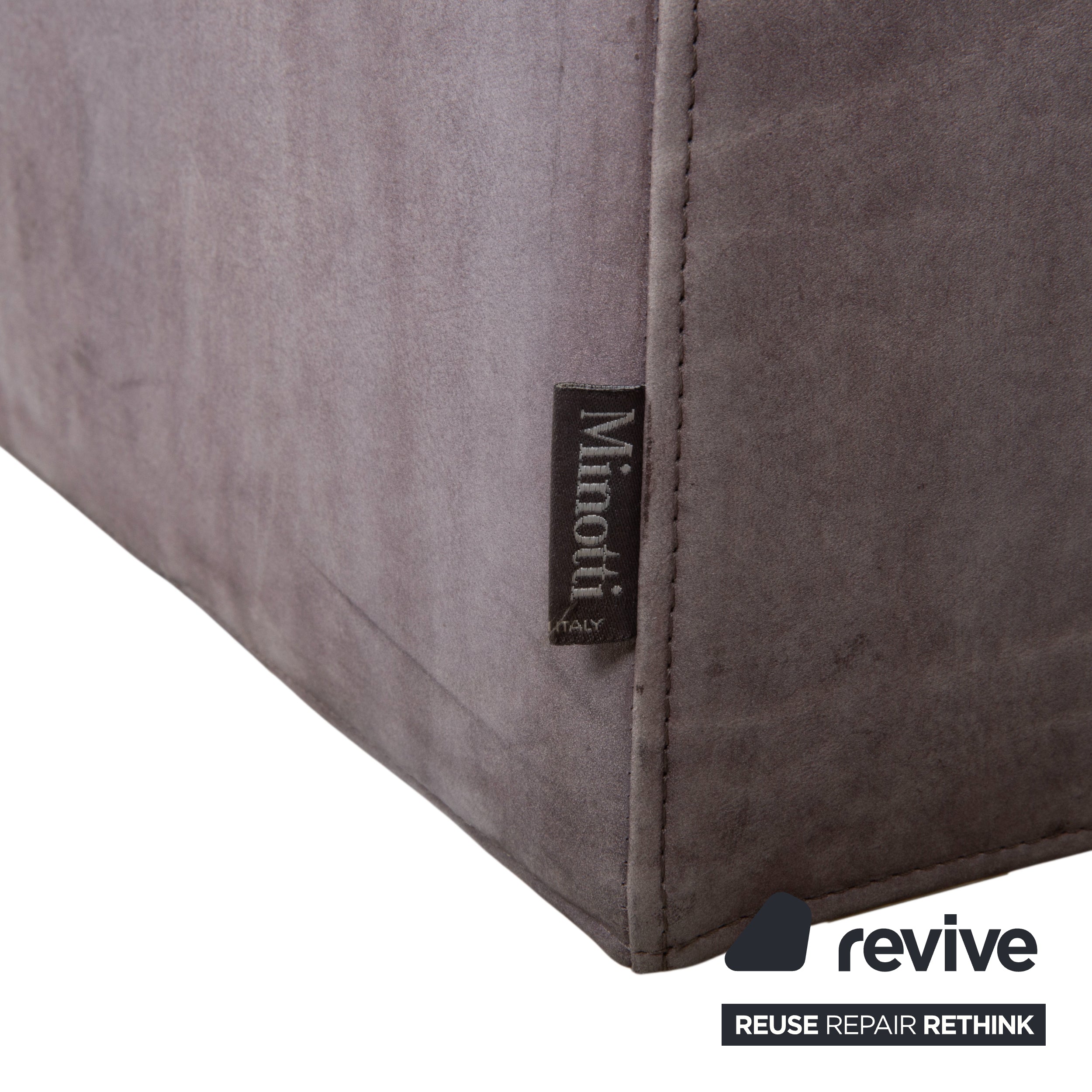Minotti Suitcase 2x Fauteuil Daim Chrome Gris Lilas