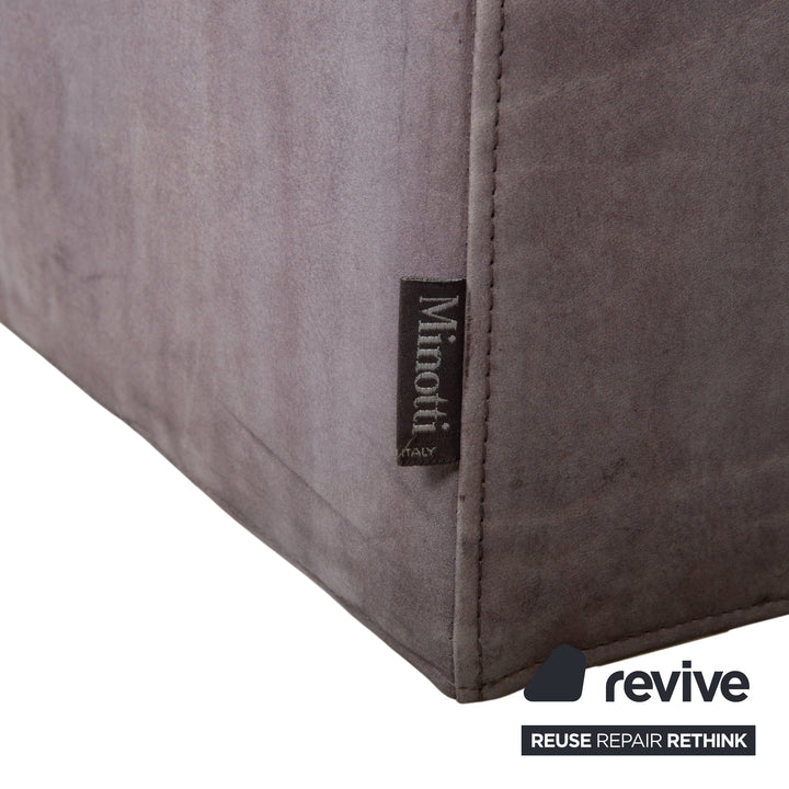 Minotti Suitcase 2x Sessel Wildleder Chrom Grau Flieder