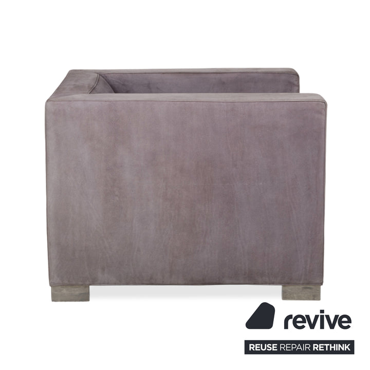 Minotti Suitcase 2x Sessel Wildleder Chrom Grau Flieder