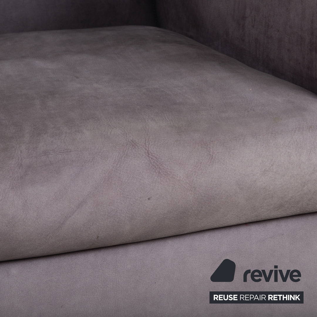 Minotti Suitcase 2x Sessel Wildleder Chrom Grau Flieder