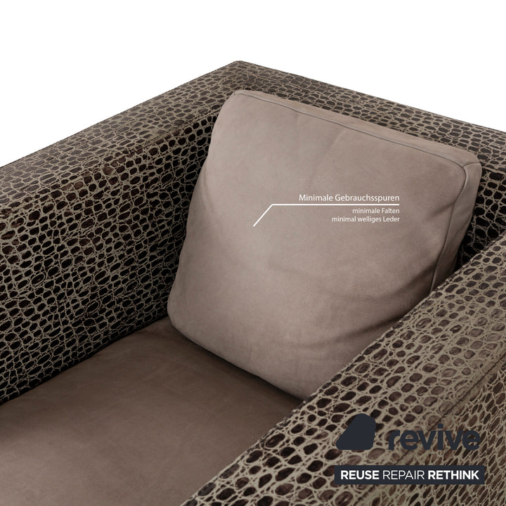 Minotti Suitcase Line Fabric Armchair Set Grey Grey-Brown Beige