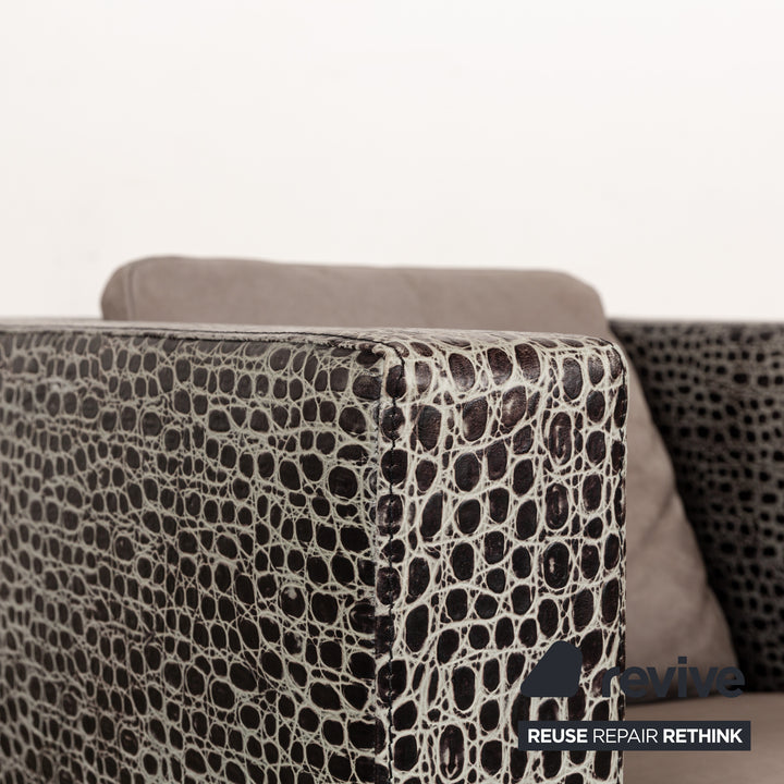 Minotti Suitcase Line Fabric Armchair Set Grey Grey-Brown Beige