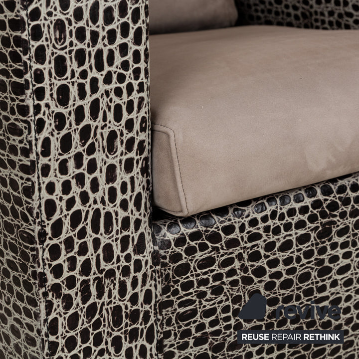 Minotti Suitcase Line Fabric Armchair Set Grey Grey-Brown Beige