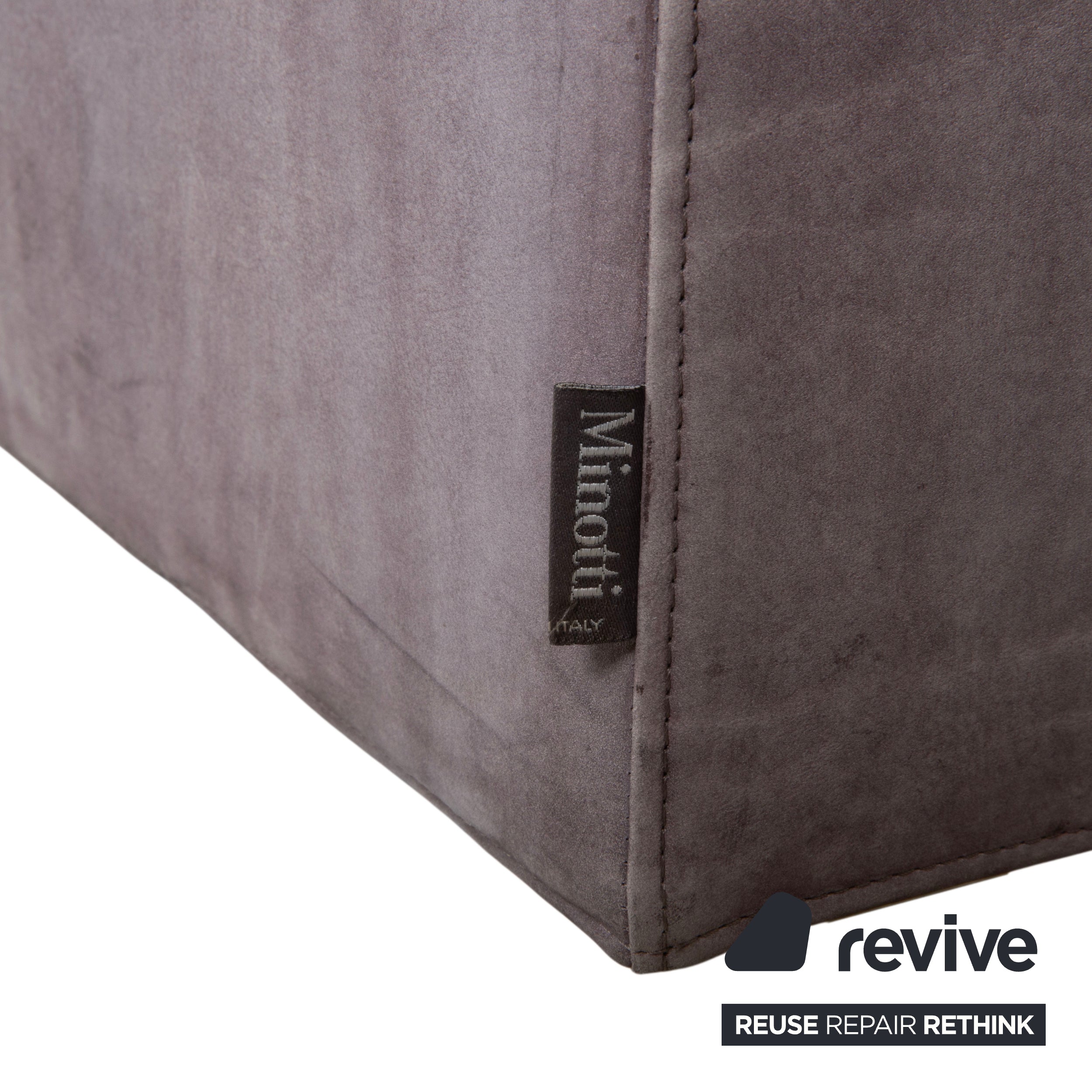 Fauteuil Minotti Suitcase Daim Chrome Gris Lilas