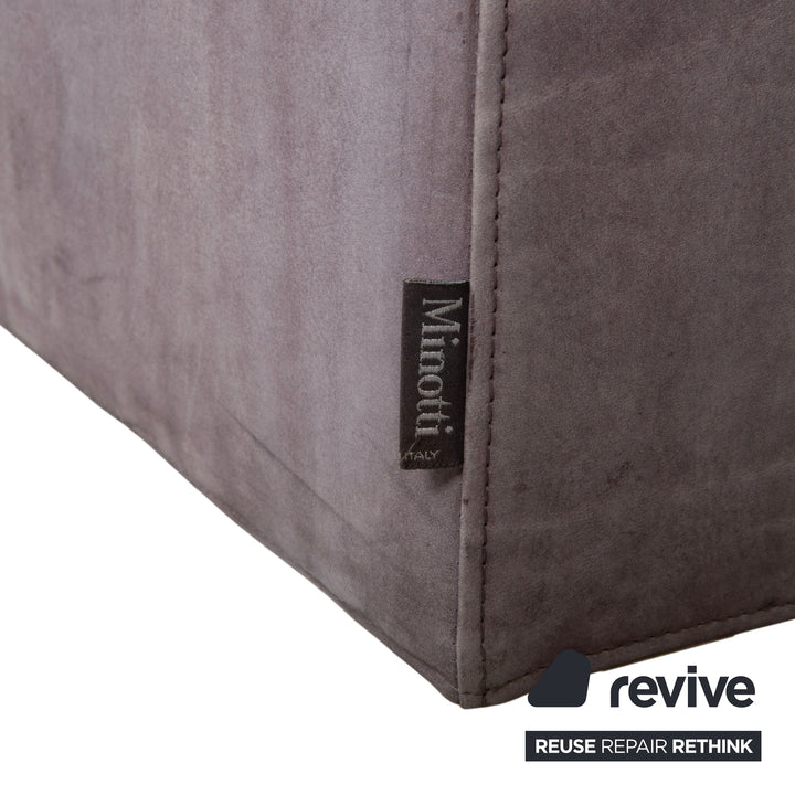 Fauteuil Minotti Suitcase Daim Chrome Gris Lilas