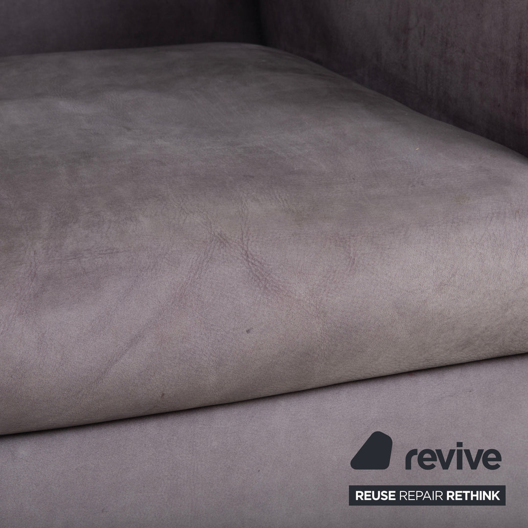Minotti Suitcase Sessel Wildleder Chrom Grau Flieder