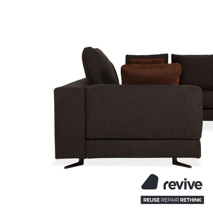 Minotti White Fabric Corner Sofa Grey Sofa Couch