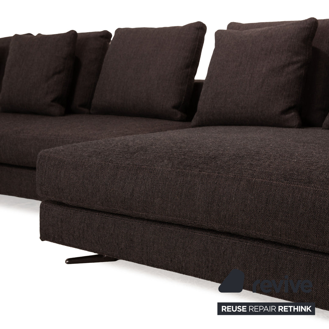 Minotti White Fabric Corner Sofa Grey Sofa Couch