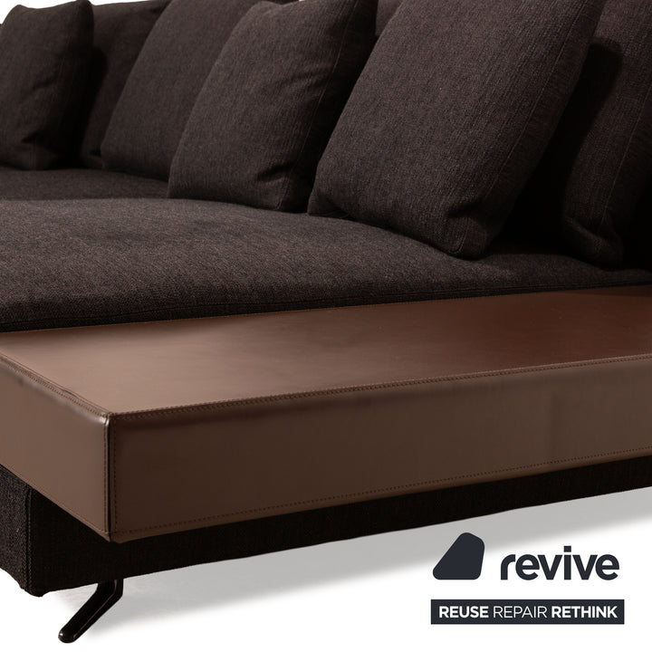 Minotti White Fabric Corner Sofa Grey Sofa Couch