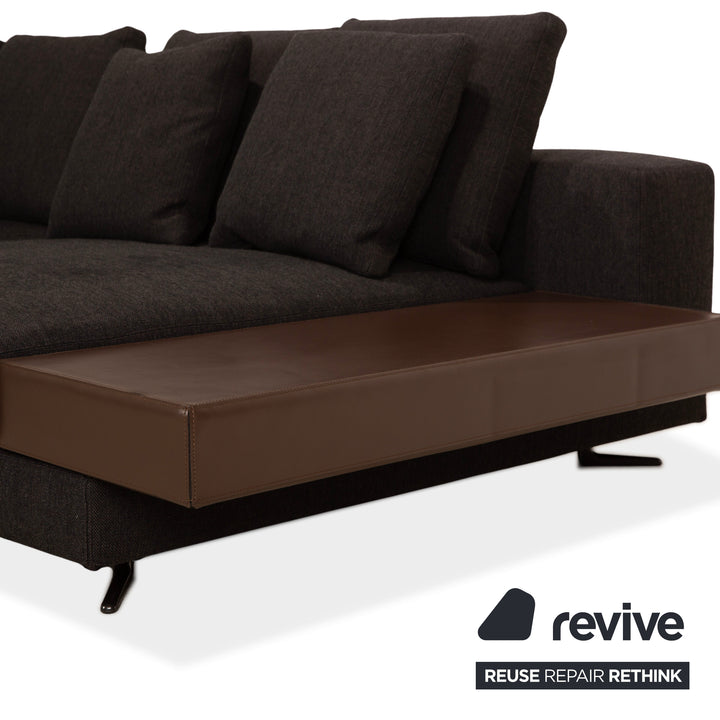 Minotti White Fabric Corner Sofa Grey Sofa Couch