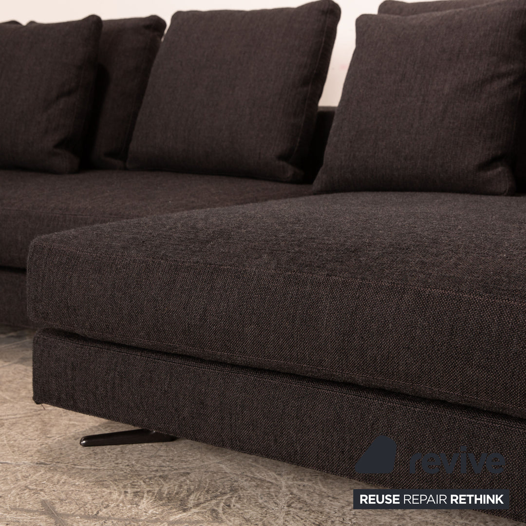 Minotti White Fabric Corner Sofa Grey Sofa Couch