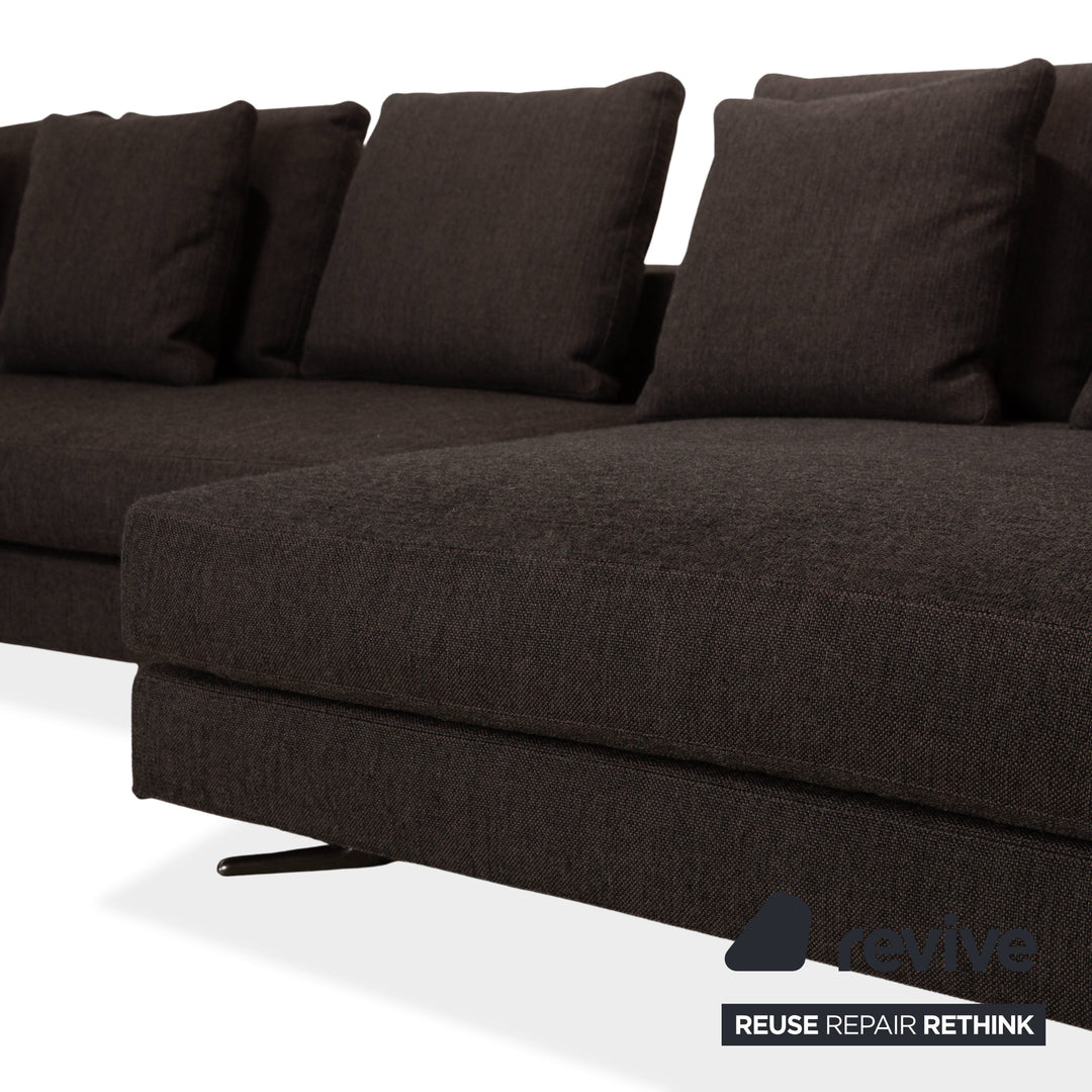 Minotti White Fabric Corner Sofa Grey Sofa Couch