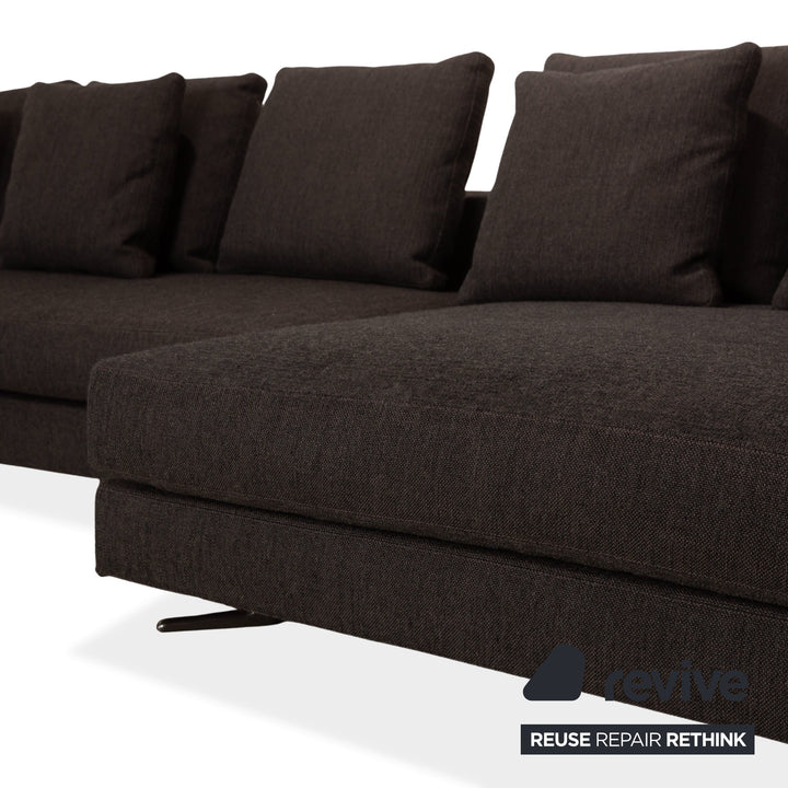 Minotti White Fabric Corner Sofa Grey Sofa Couch