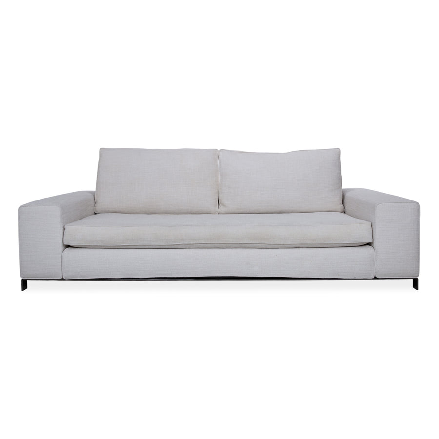 Minotti Williams Stoff Dreisitzer Creme Beige Sofa Couch