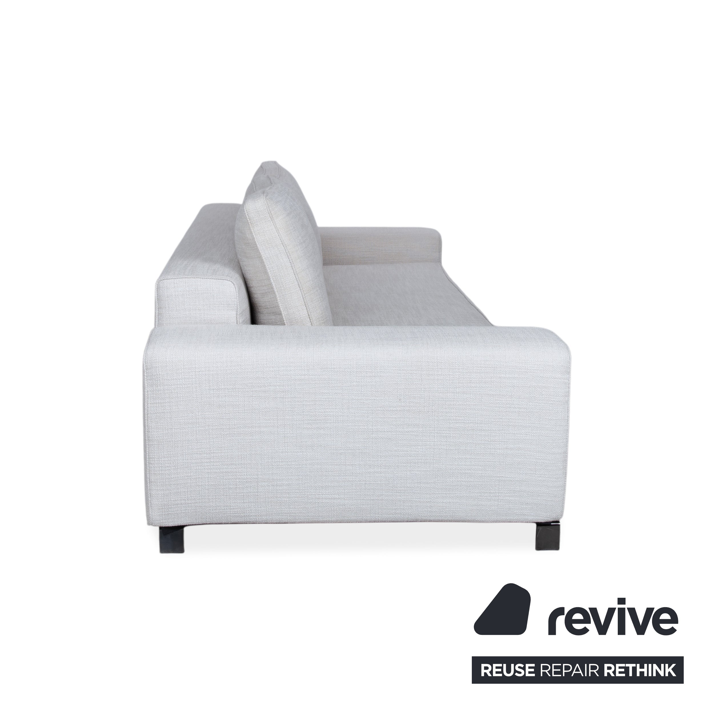 Minotti Williams Fabric Three-Seater Cream Beige Sofa Couch