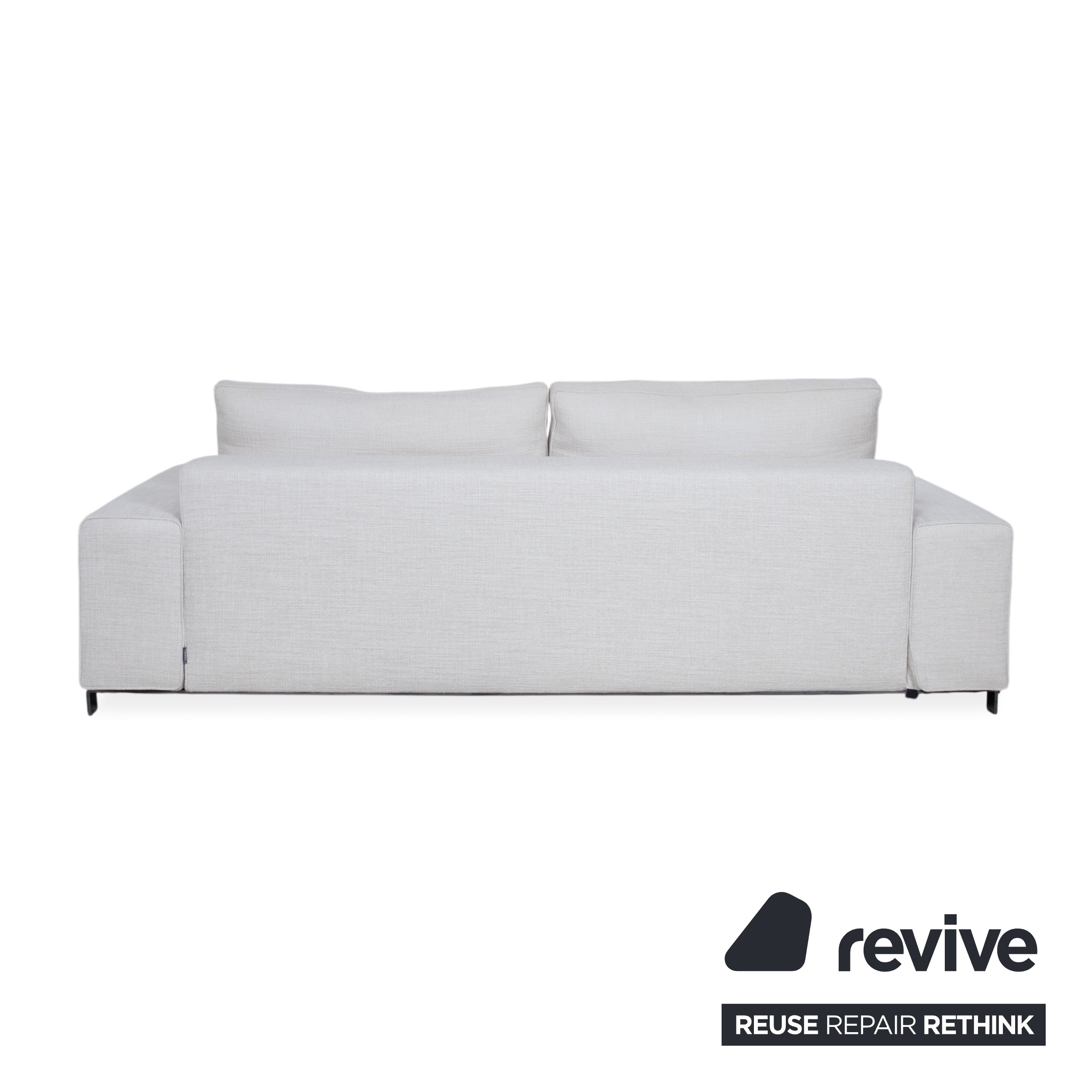 Minotti Williams Fabric Three-Seater Cream Beige Sofa Couch
