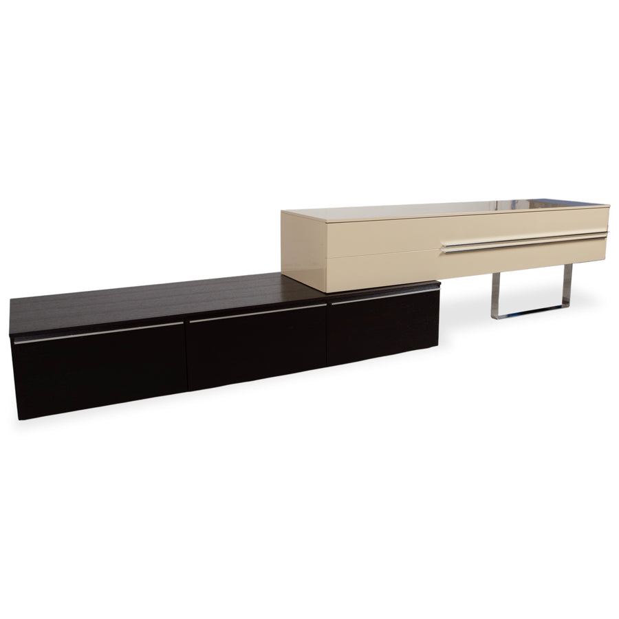 Misura Emme Holz Chrom Sideboard Beige Creme Schwarz manuelle Funktion