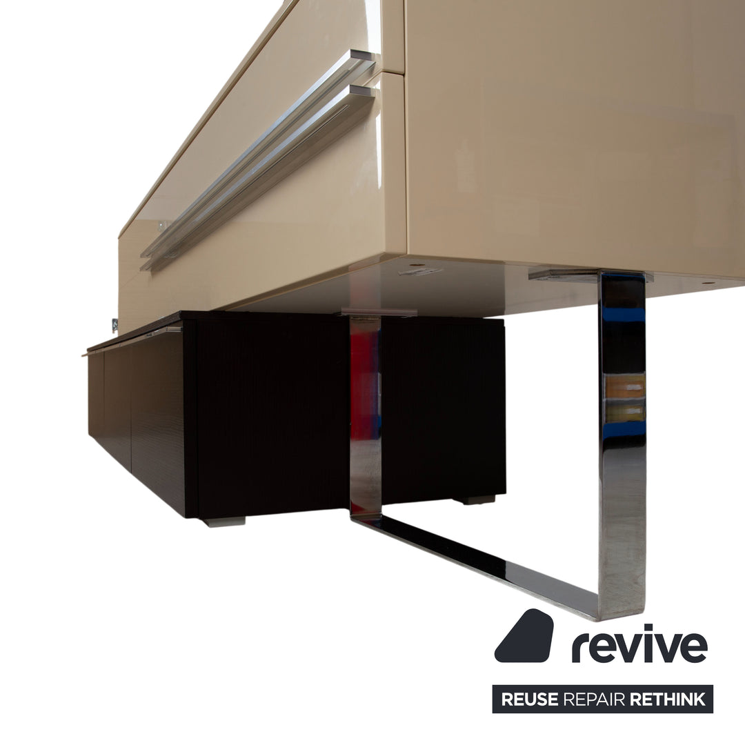 Misura Emme Holz Chrom Sideboard Beige Creme Schwarz manuelle Funktion