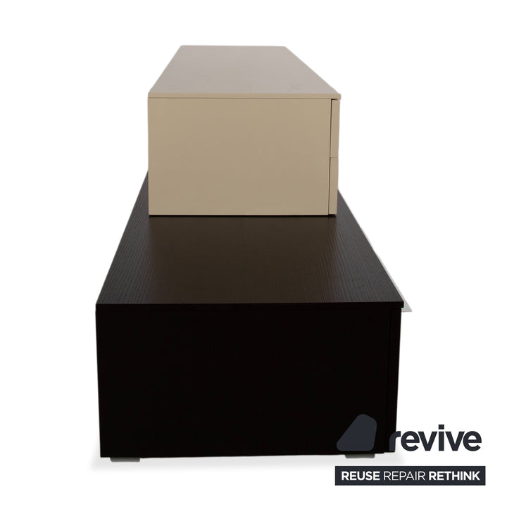 Misura Emme Holz Chrom Sideboard Beige Creme Schwarz manuelle Funktion
