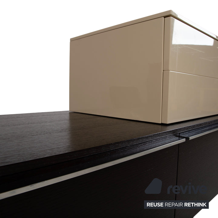 Misura Emme Holz Chrom Sideboard Beige Creme Schwarz manuelle Funktion
