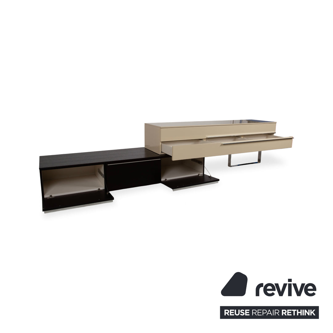Misura Emme Holz Chrom Sideboard Beige Creme Schwarz manuelle Funktion